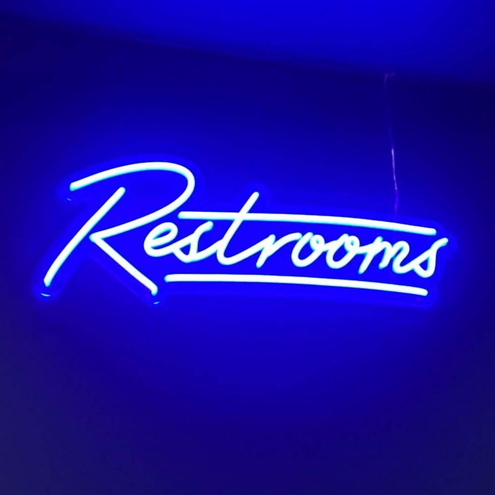 Restrooms (Blue) 800mm x 300mm