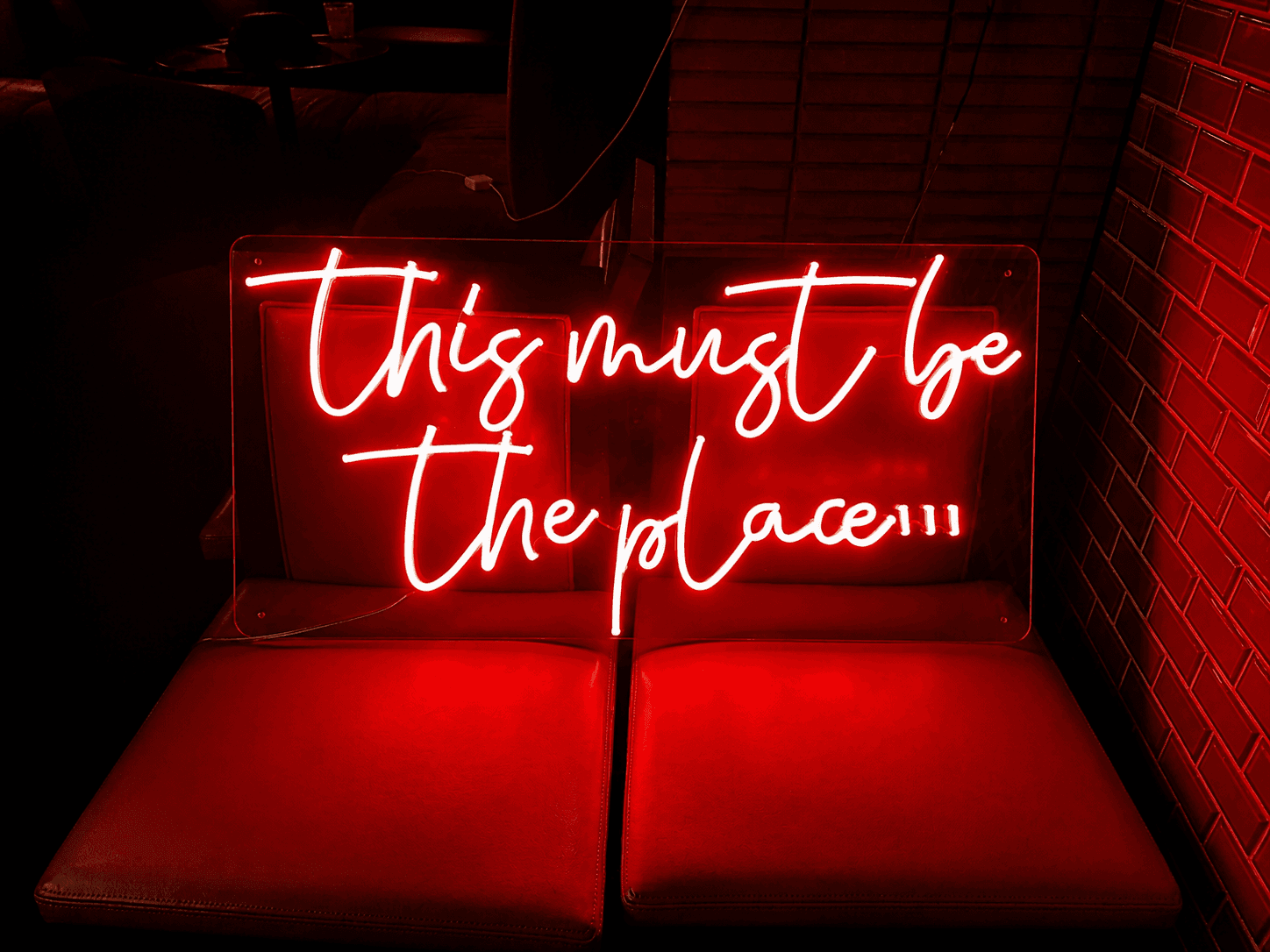 Custom neon sign installation