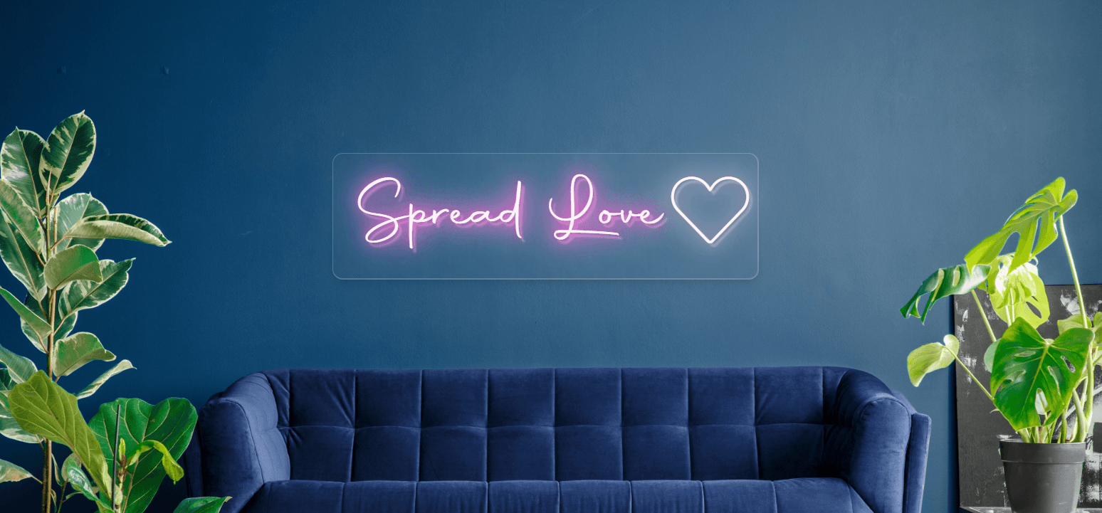 Love You neon sign gift with warm pink glow
